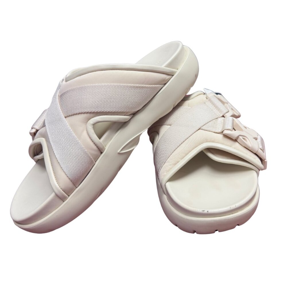 Bottega Veneta Snap Buckle Slides Sandals Sea Salt Off-White EU 42 Platform US 9